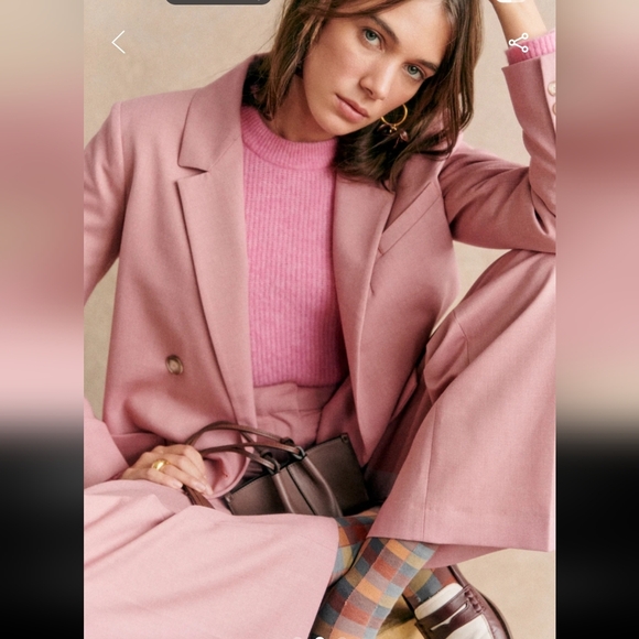 Sezane Cillian Trousers in Mottled Rosewood - Picture 2 of 4